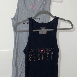 grey and black Victoria’s Secret tank tops
